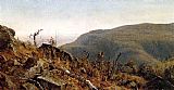 Mountain Canvas Paintings - The View from South Mountain in the Catskills, A Sketch